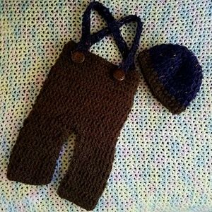 Overalls with matching hat