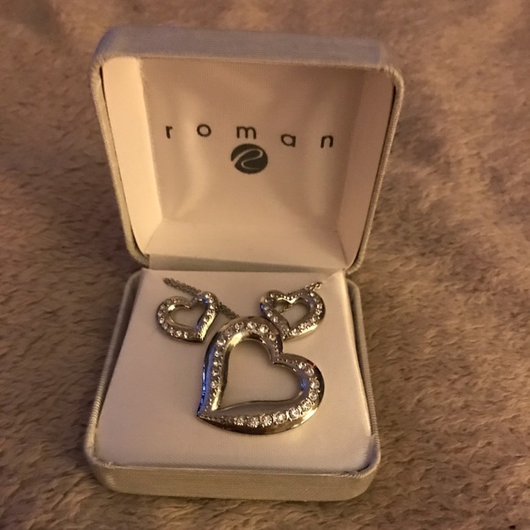 Heart necklace & earrings set