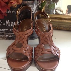 Ralph Lauren high  heel platform sandal.