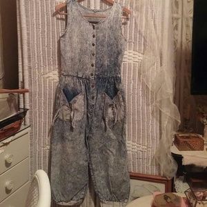 80s 90s Acid wash Jean Overalls