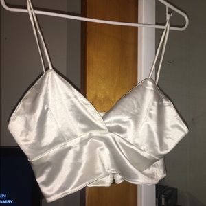 White silk bralette