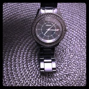 Black Fossil Stella Glitz Watch