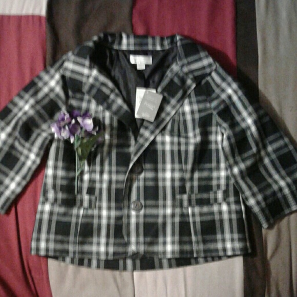 CHRISTOPHER & BANKS PLAID JACKET