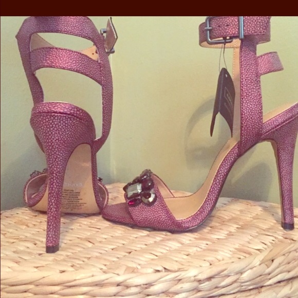 Jeweled One Strap Heels