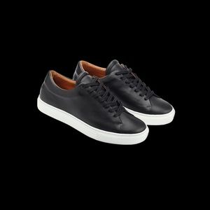 Black leather (real) sneakers WORN ONCE