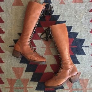 70's Vintage Penny Lane Lace Tall Boots Knee High