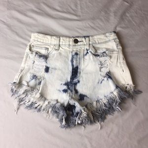 Distressed Acid Wash Jean Shorts