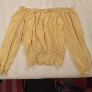 Off shoulder yellow top