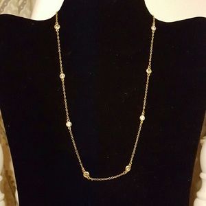 Baublebar Gold Crystal Solo Strand Necklace 16"
