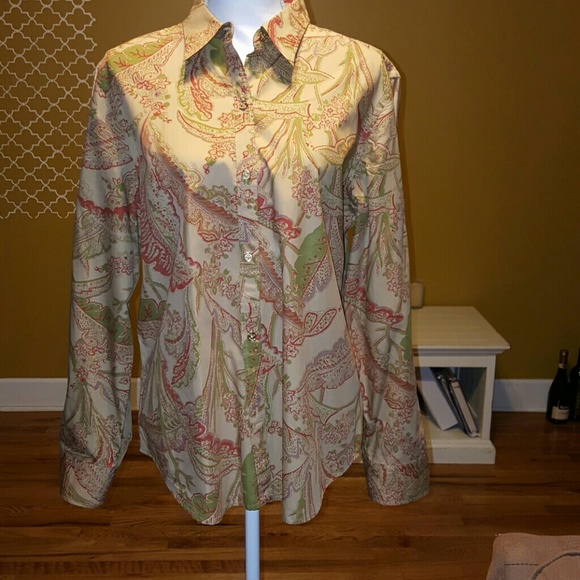 Ralph Lauren brown shirt w/gold buttons (XL)