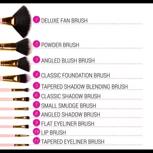 💕HPx3🌺Dot Collection - 11 Piece Brush Set-Pink - Picture 2 of 4