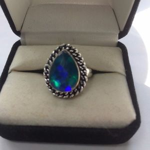 🎀STERLING SILVER 🎀🎀BLUE MYSTIC HANDCRAFTED RING