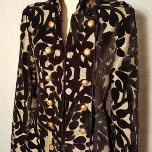 Sculpted velvet jacket.