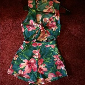 Reserved - Mumu front tie romper
