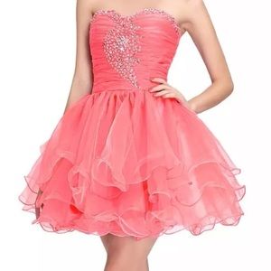 Poofy Pink Prom Dress