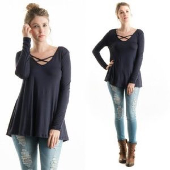 All 4 One Women's Top -NAVY