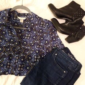 ✌🏻️💙Blue mandala button up