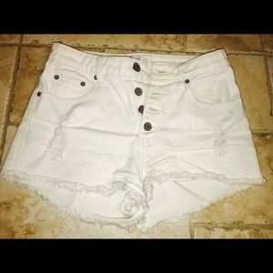 White jean shorts size Small