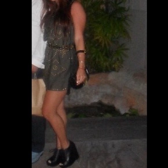 Studded army green forever 21 dress
