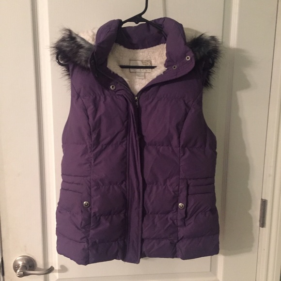 Purple Vest with Fur Hood