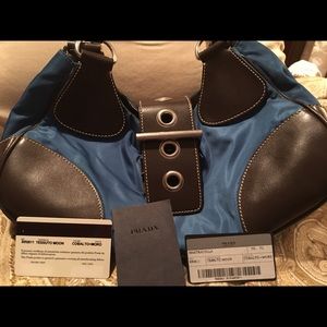 PRADA Tessuto Moon Cobalt Handbag