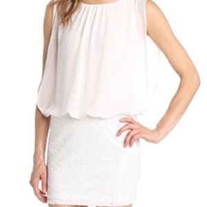 Aiden by Aiden Mattox white dress with sequins