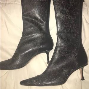 Jimmy Choo black textured boots