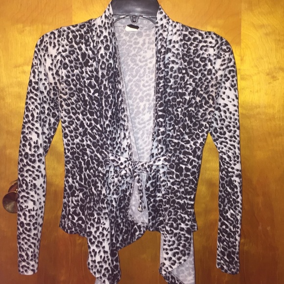 Cheetah print tie front blazer - Picture 2 of 7