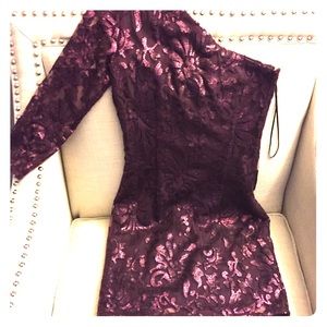 Dark eggplant sequin lace party dress! 💋