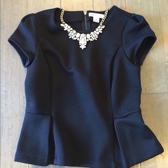 Liz Claiborne Black Pemplum Top