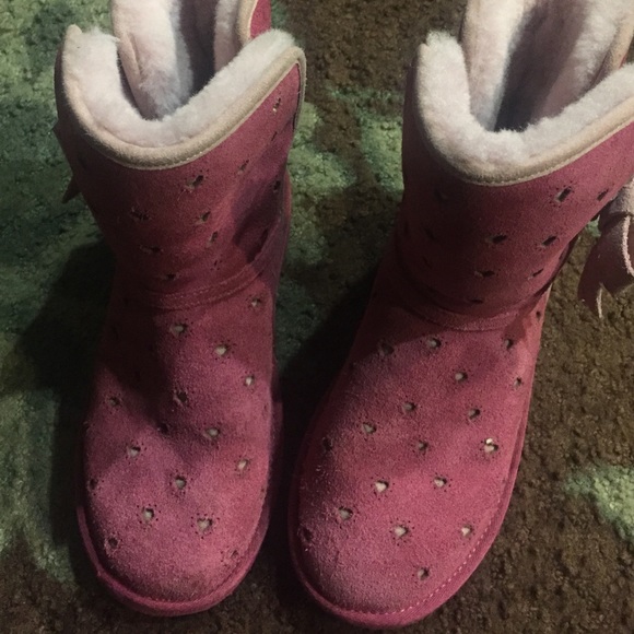 Suede Pink Uggs booties size 4
