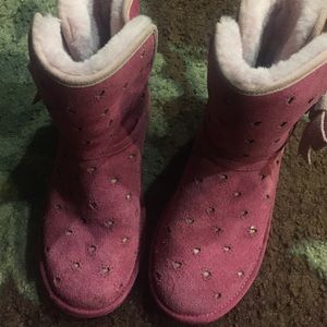 Suede Pink Uggs booties size 4
