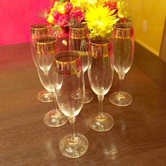 Beautiful Italian handmade champagne 6 glasses