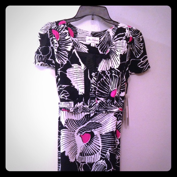 Alice Temperley Black & White Floral Mini Dress