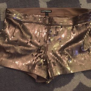 Gold sequin shorts