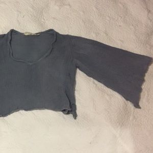 Jen's pirate booty bell sleeve crop top