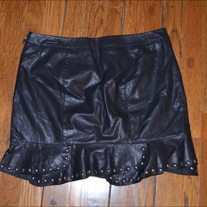 Free People Leather Skirt