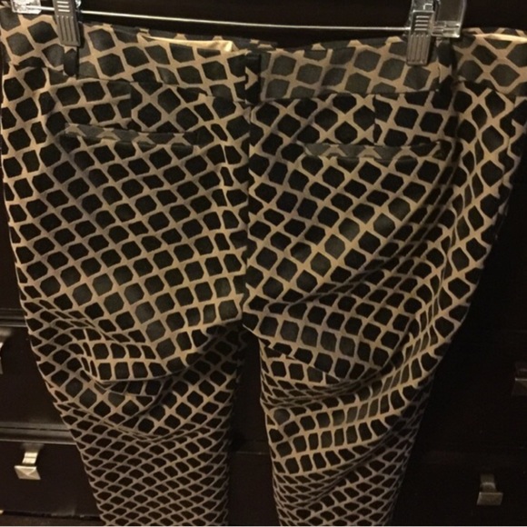 Banana Republic Black/Tan Print Trousers