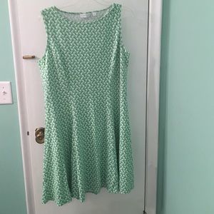 XL green and white tank dress