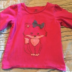 Pink girls fox tee