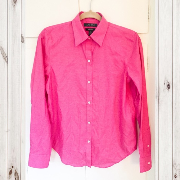 Bright Pink Non-Iron Polo Button Down - Picture 2 of 3