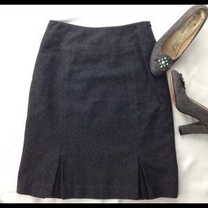 Like New Charcoal Wool Blend Knee Length Skirt