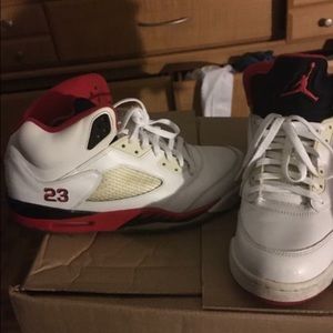 Air Jordan Retro 5s Fire Red/White/Black