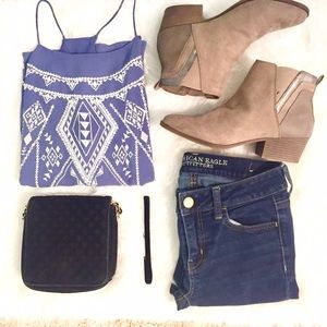 Blue Tribal Print Tank Top