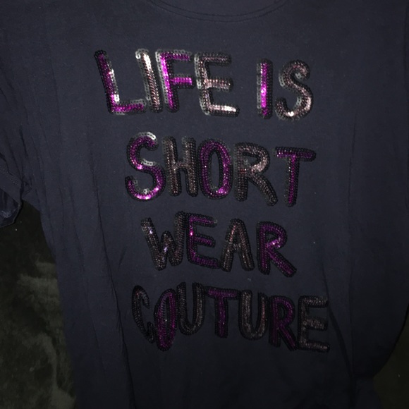 PRICE DROP Juicy Couture life is short sequin T.
