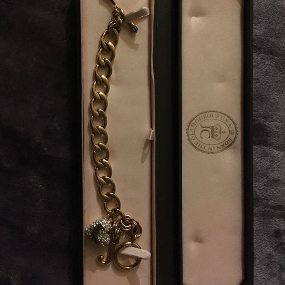 Gold Tone Pave Starter Charm Bracelet