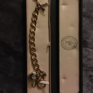 Gold Tone Pave Starter Charm Bracelet
