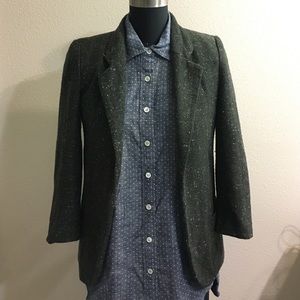 U.O. Silence & Noise hunter green tweed blazer