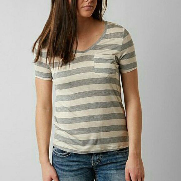 Striped Rebellious.  One v neck tee