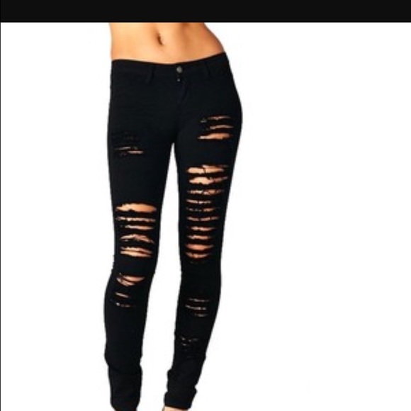 ISO distressed black jeans